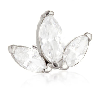 TL - 14CT THREADLESS GOLD FLEUR-DE-LIS GEM PIN ATTACHMENT