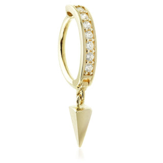 Tish Lyon  - GOLD CZ PAVÉ ROOK RING WITH PENDANT