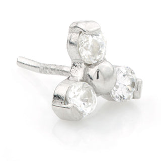 Tish Lyon - 14K WHITE GOLD TRINITY GEM THREADLESS ATTACHMENT