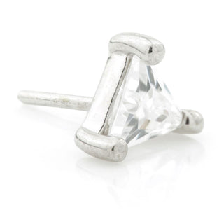 Tish Lyon - 14K White GOLD GEM TRIANGLE THREADLESS ATTACHMENT