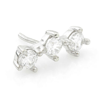 Tish Lyon - 14K White Gold Triple Gem Threadless Attachment