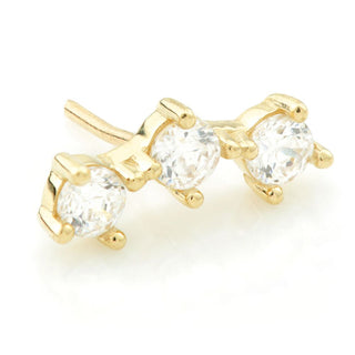 Tish Lyon - 14K Yellow Gold Triple Gem Threadless Attachment