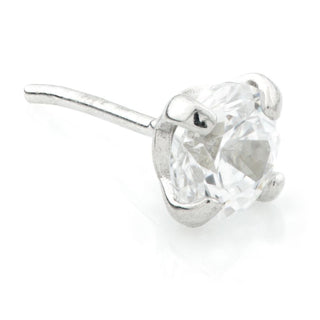 Solid 14K White Gold Claw Set Earring Embleshed with Swarovski®