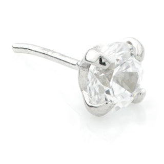 Solid 14K White Gold Claw Set Earring Embleshed with Swarovski®