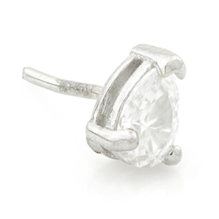 Tish Lyon WHITE - 14k GOLD TEARDROP GEM THREADLESS ATTACHMENT