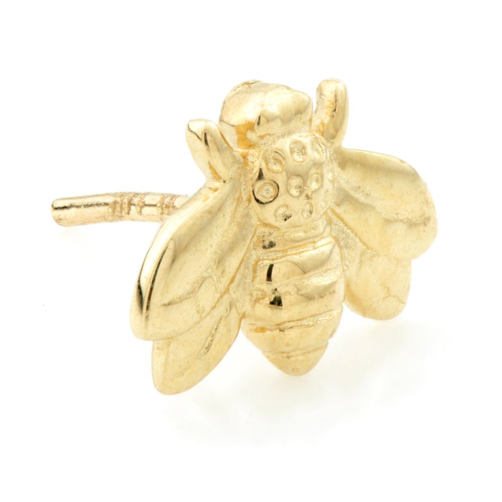 Solid gold store bee earrings