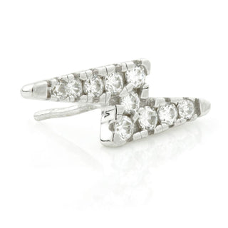 Tish Lyon - TL - WHITE GOLD 14K GOLD GEM LIGHTNING BOLT THREADLESS ATTACHMENT