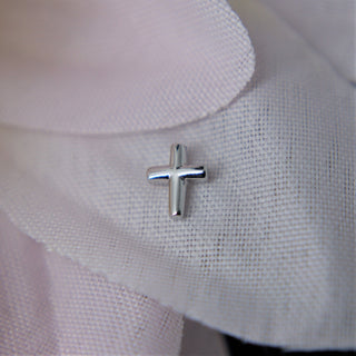 18K White Gold Cross Threadless Piercing Attachment