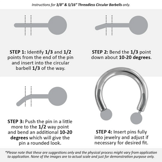bending pins for threadless curved items