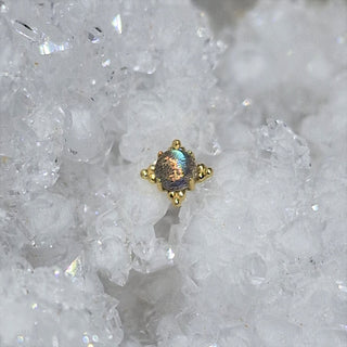 Anatometal Zia Labradorite 18k Gold Threadless Piercing End