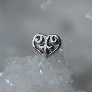 bvla flourish heart cardiff piercing 14k gold white