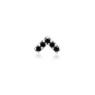 Junipurr Jewelry Chevron Black CZ - 14k Gold Threadless End