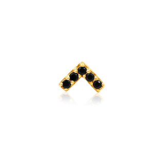 Junipurr Jewelry Chevron Black CZ - 14k Gold Threadless End
