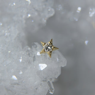 House Gold - 18K Gold Threadless Star with Diamond