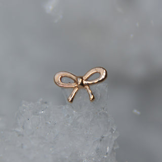 bvla flat bow 14 gold threadless end rose
