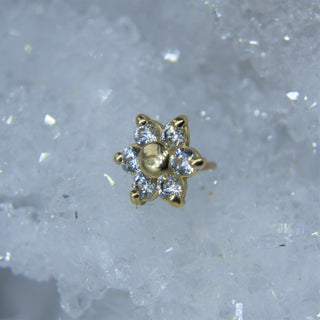 House Gold - 18k Gold Gem Flower Threadless Attachment