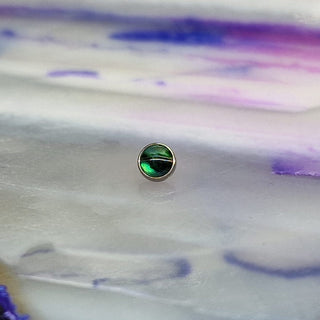 industrial strength green paua shell natural stone threaded cabochon