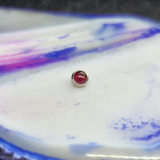 Industrial Strength Titanium Natural Stone Cabochon Threaded End Garnet