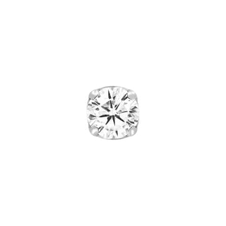 junipurr 14k white gold Prongset with Cubic Zirconia Gem decorative end
