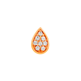 junipurr 14 k rose Gold Pear Swarovski stones decorative end JJ0166-RG