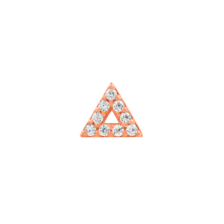 junipurr 14k rose Gold Triangle with Swarovski stones decorative end JJ0110-RG