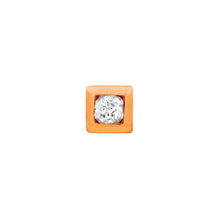 junipurr 14k rose gold Square Cubic Zirconia Bezel Set Gem decorative end JJ1380 RG