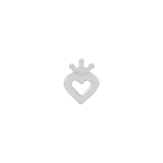 junipurr 14k white gold Gold Heart Crown decorative end JJ0051-WG
