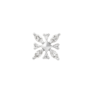 junipurr 14k white gold Gold Snowflake Elsa decorative end JJ0131-WG