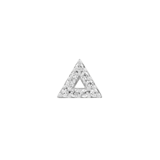junipurr 14k white Gold Triangle with Swarovski stones decorative end JJ0110-WG