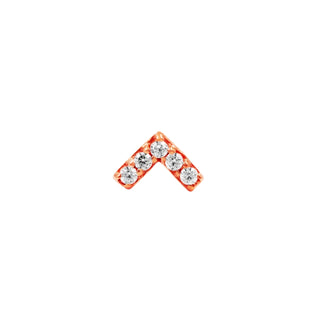 junipurr 14k Rose gold Chevron Cubic Zirconia decorative end JJ0032-RG CZ