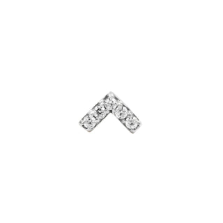 junipurr 14k white gold Chevron Cubic Zirconia decorative end JJ0032-WG CZ