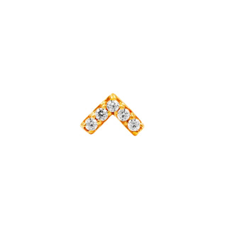 junipurr 14k yellow gold Chevron Cubic Zirconia decorative end JJ0032-YG CZ