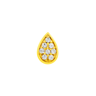 junipurr 14 k yellow Gold Pear Swarovski stones decorative end JJ0166-YG