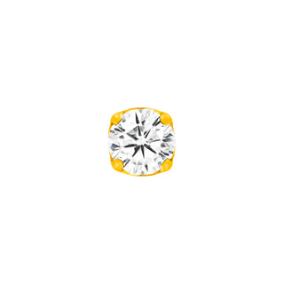 junipurr 14k yellow gold Prongset with Cubic Zirconia Gem decorative end