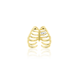GOLD JUNIPURR JEWELRY CHEST PIECE WITH WHITE GOLD HEART