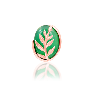 Rose Gold JUNIPURR JEWELRY VALENCIA - Chrysoprase gem and 14k Gold Threadless End