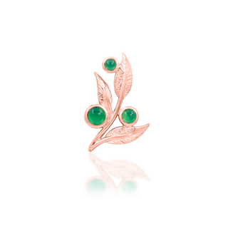 Rose Gold JUNIPURR JEWELRY VERA - Chrysoprase gem and 14k Gold Threadless End
