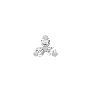 junipurr 14k white gold Trinity with Cubic Zirconia Gem decorative end JJ1349-WG CZ