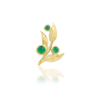 Yellow Gold JUNIPURR JEWELRY VERA - Chrysoprase gem and 14k Gold Threadless End