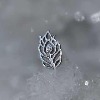 bvla white gold peacock feather with diamond