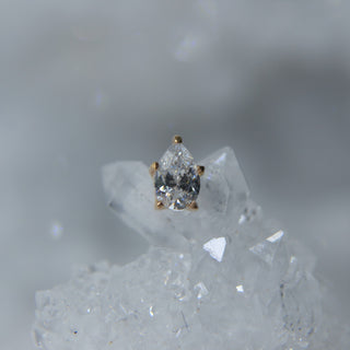 anatometal rose gold pear gem
