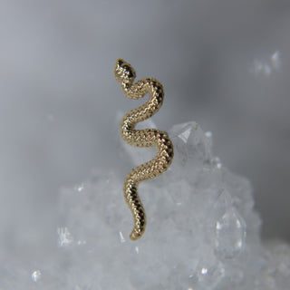 bvla delicate snake 14k gold piercing end