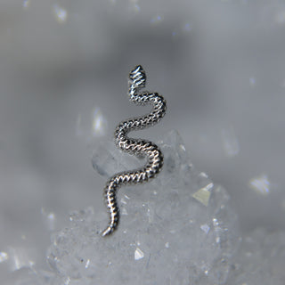 bvla delicate snake 14k gold piercing end white