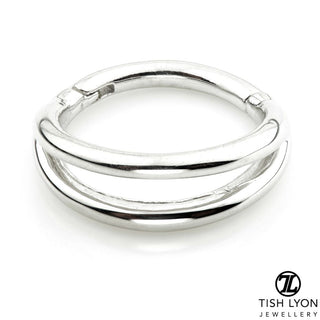 tish lyon double band hinge ring 14k  gold cardiff piercing