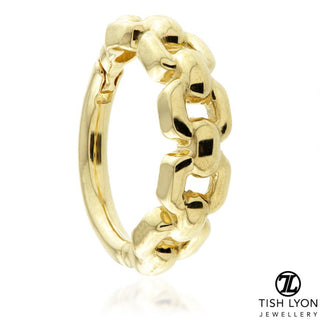 TL - 14K GOLD CHAIN HINGE RING Yellow