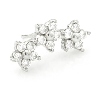 Tish Lyon - 14K Gold Flower Crescent Threadless Attachment White Gold