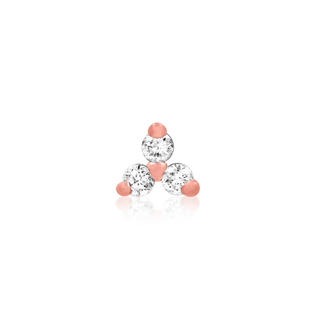 junipurr 14k ROSE gold Trinity with Cubic Zirconia Gem decorative end JJ1349-RG CZ
