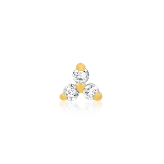 junipurr 14k YELLOW gold Trinity with Cubic Zirconia Gem decorative end JJ1349-YG CZ