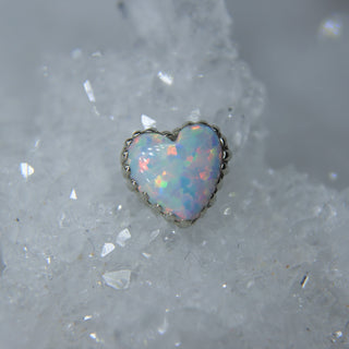 anatometal white opal heart 18k white gold