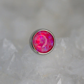 Junipurr Titanium Pink Passion Cabochon Gem Threadless End